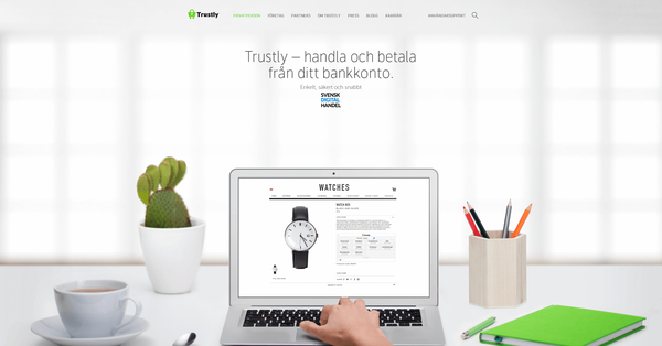 Trustlys hemsida för datorer